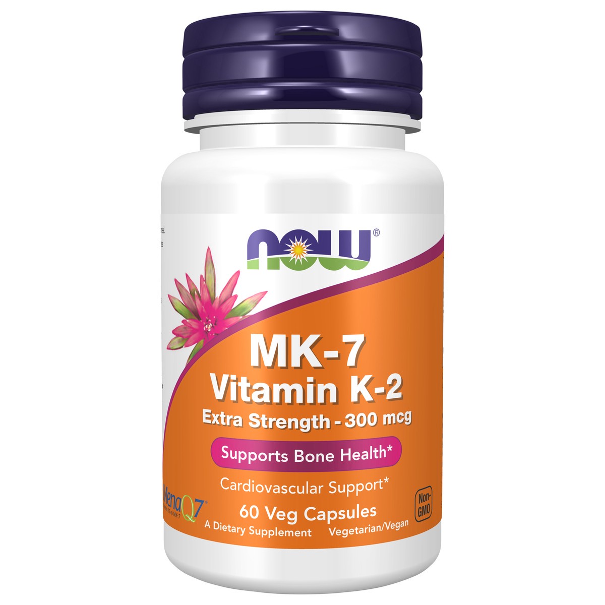 slide 1 of 4, NOW MK-7 Vitamin K-2, Extra Strength 300 mcg - 60 Veg Capsules, 60 ct