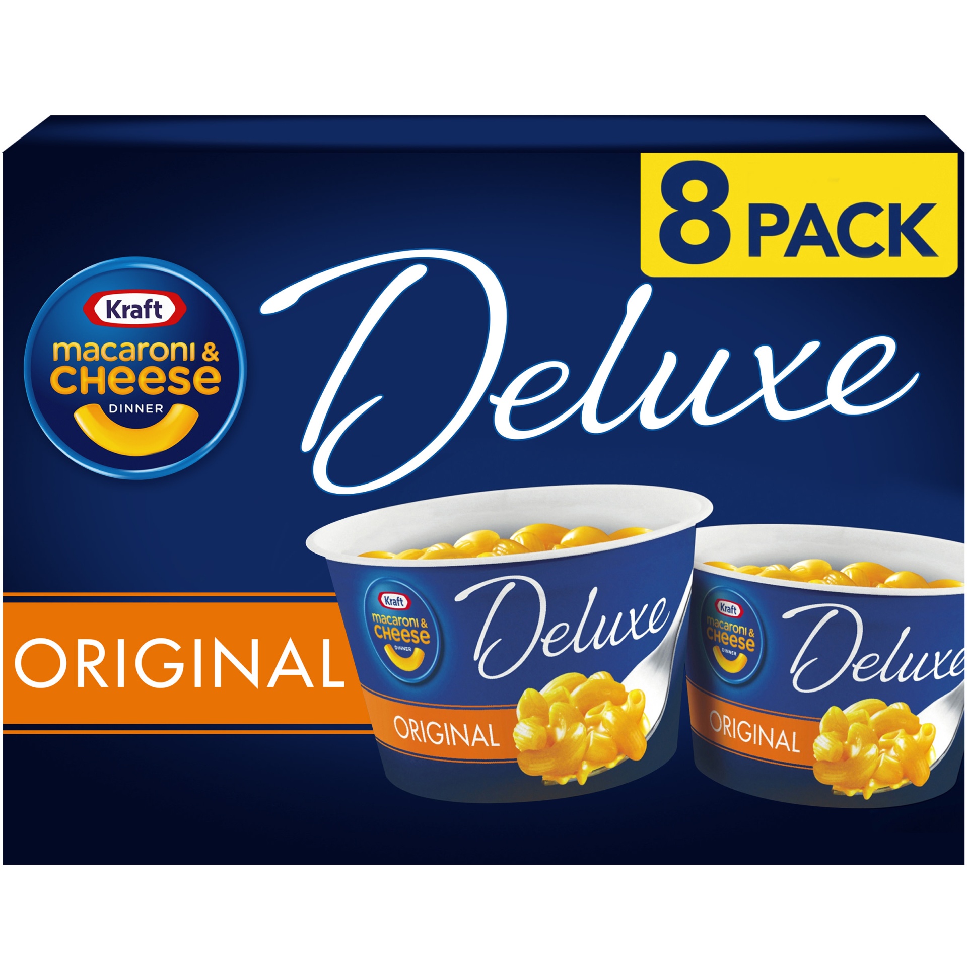 slide 1 of 1, Kraft Deluxe Original Macaroni & Cheese Microwavable Dinner Cups, 19.12 oz