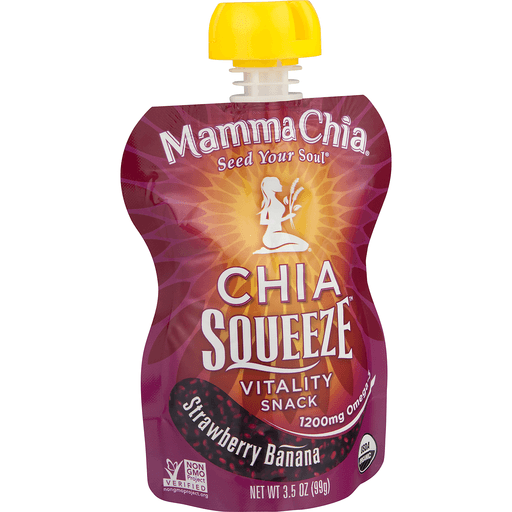 slide 5 of 17, Mamma Chia Organic Chia Squeeze Vitality Snack Pouch Strawberry Banana, 3.5 oz