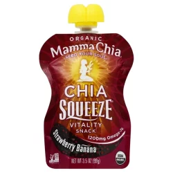 Mamma Chia Chia Squeeze Vitality Snack Organic Strawberry Banana