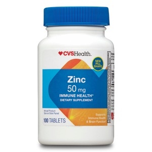 slide 1 of 1, CVS Health Zinc Supplement, 100 ct; 50 mg