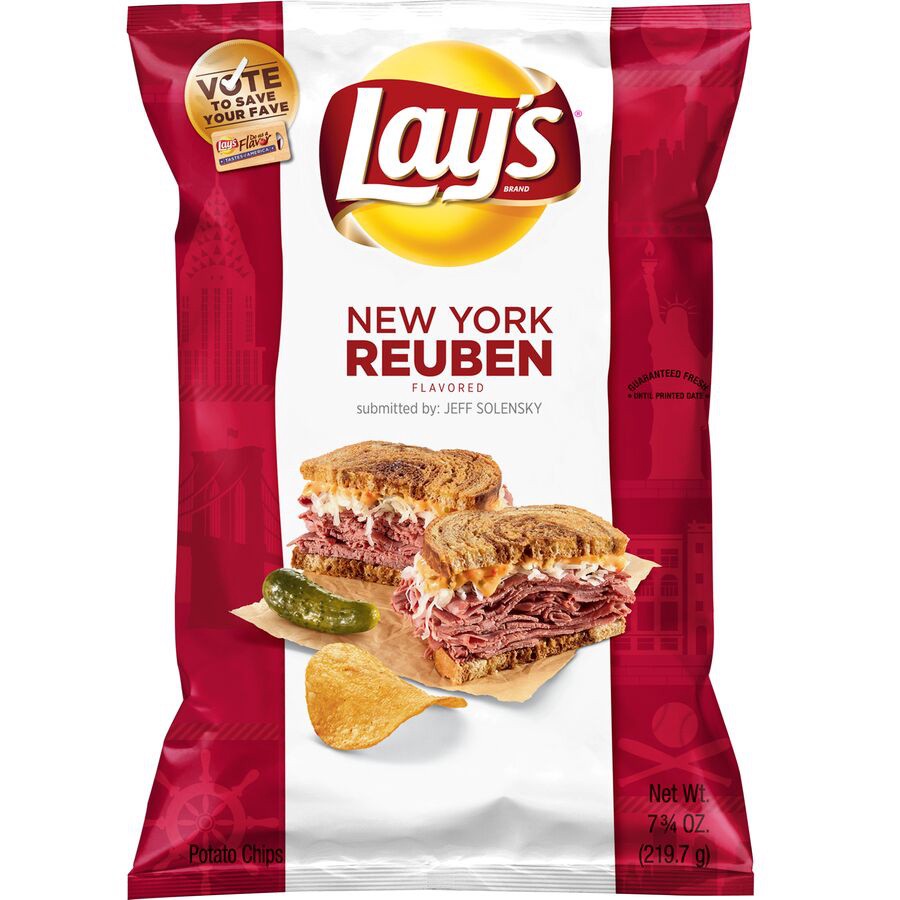 slide 1 of 6, Lay's New York Reuben Potato Chips, 7.75 oz