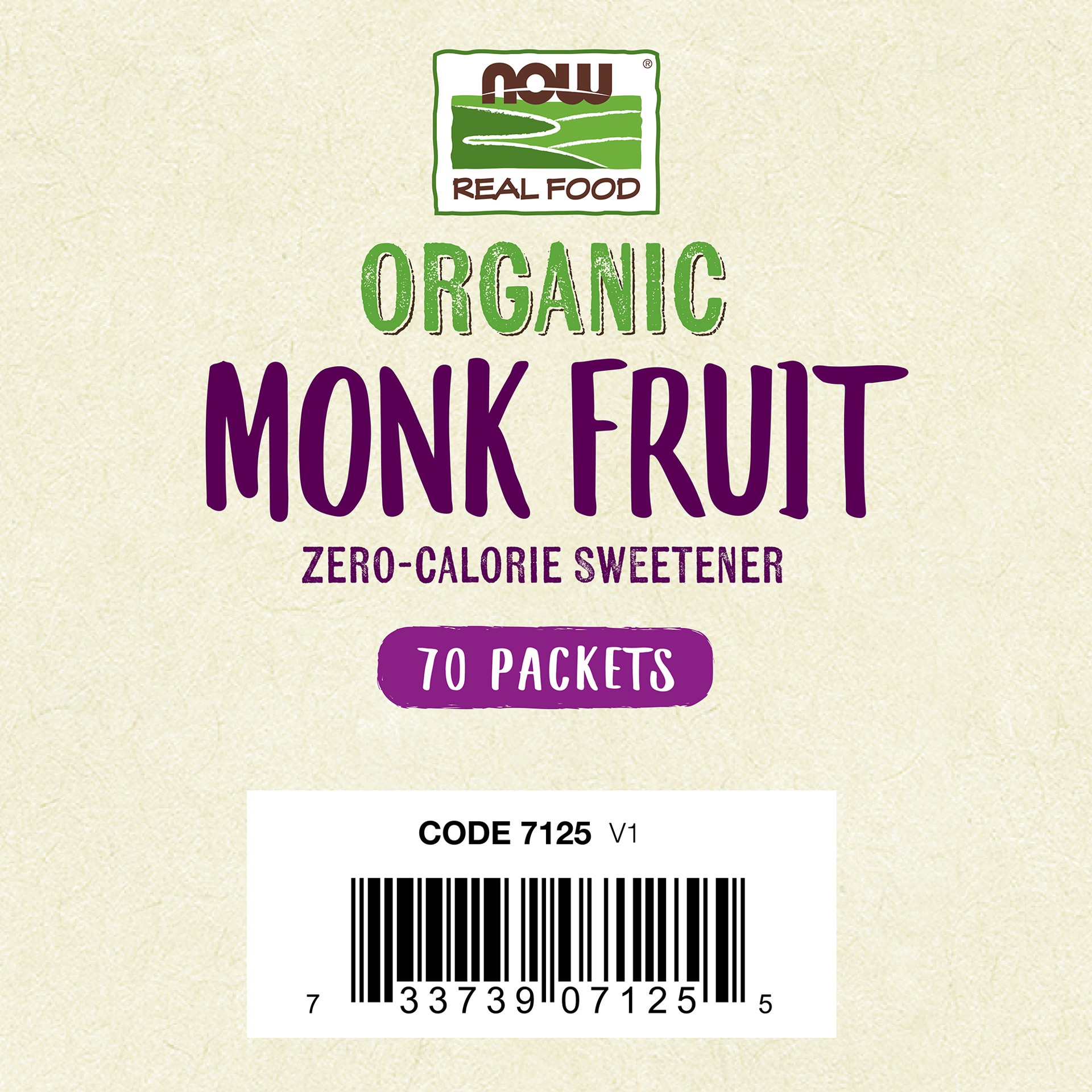 slide 2 of 4, NOW Real Food Monk Fruit with Erythritol, Organic - 70 Packets, 70 ct