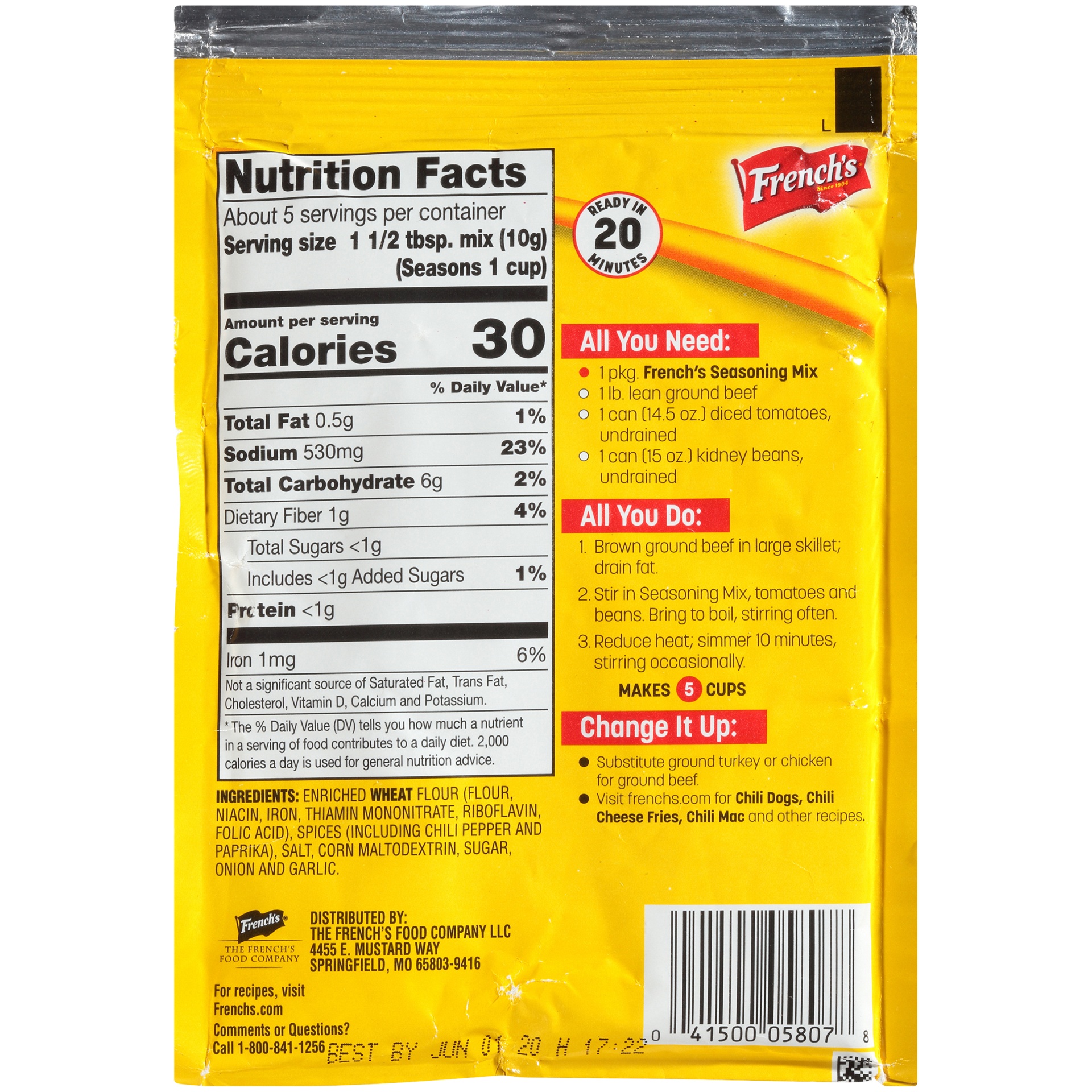 French's Original ChiliO Seasoning Mix 1.75 oz Shipt