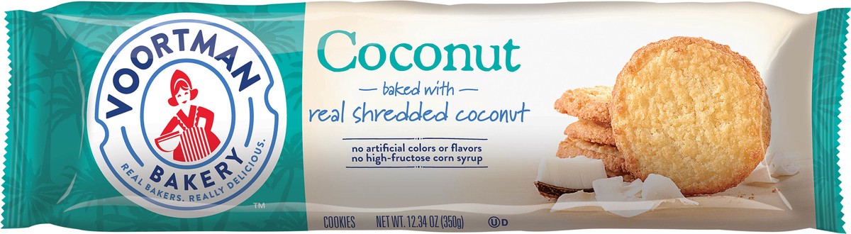 slide 1 of 5, VOORTMAN Bakery Coconut Cookies, Baked with Real Coconut 12.3 oz, 12.3 oz