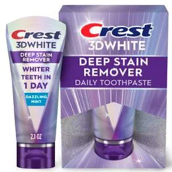 Crest 3D White Brilliance Deep Stain Remover Daily Toothpaste, Dazzling Mint, 2.1 Oz