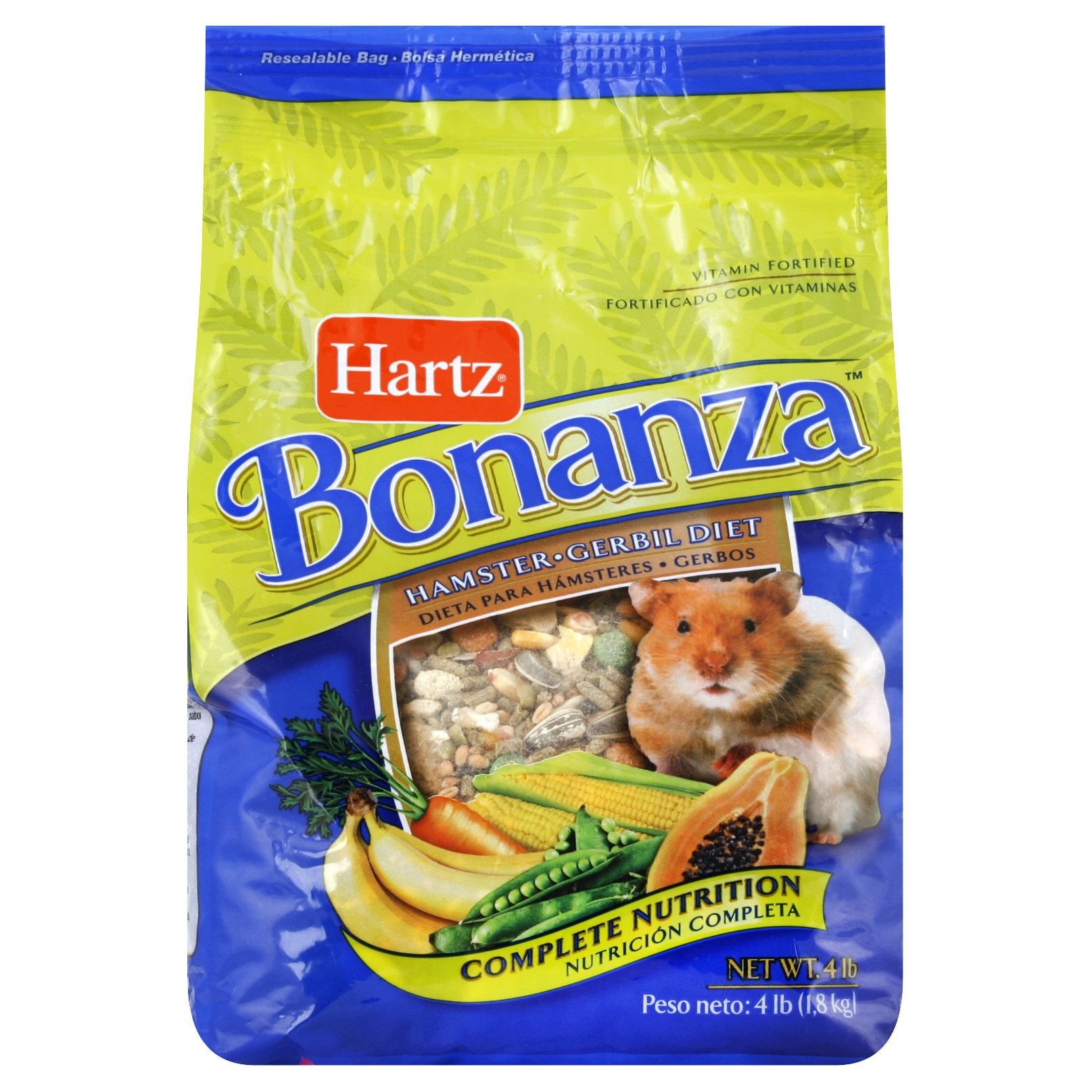 slide 1 of 1, Hartz Bonanza Hamster/Gerbil Diet, 4 lb
