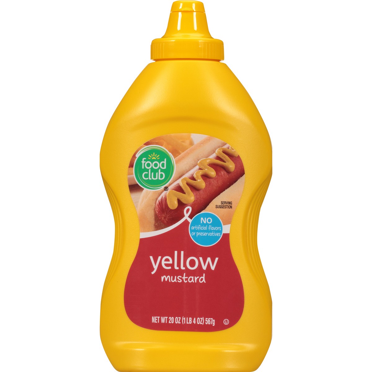 slide 9 of 9, Food Club Squeeze Yellow Mustard, 20 oz