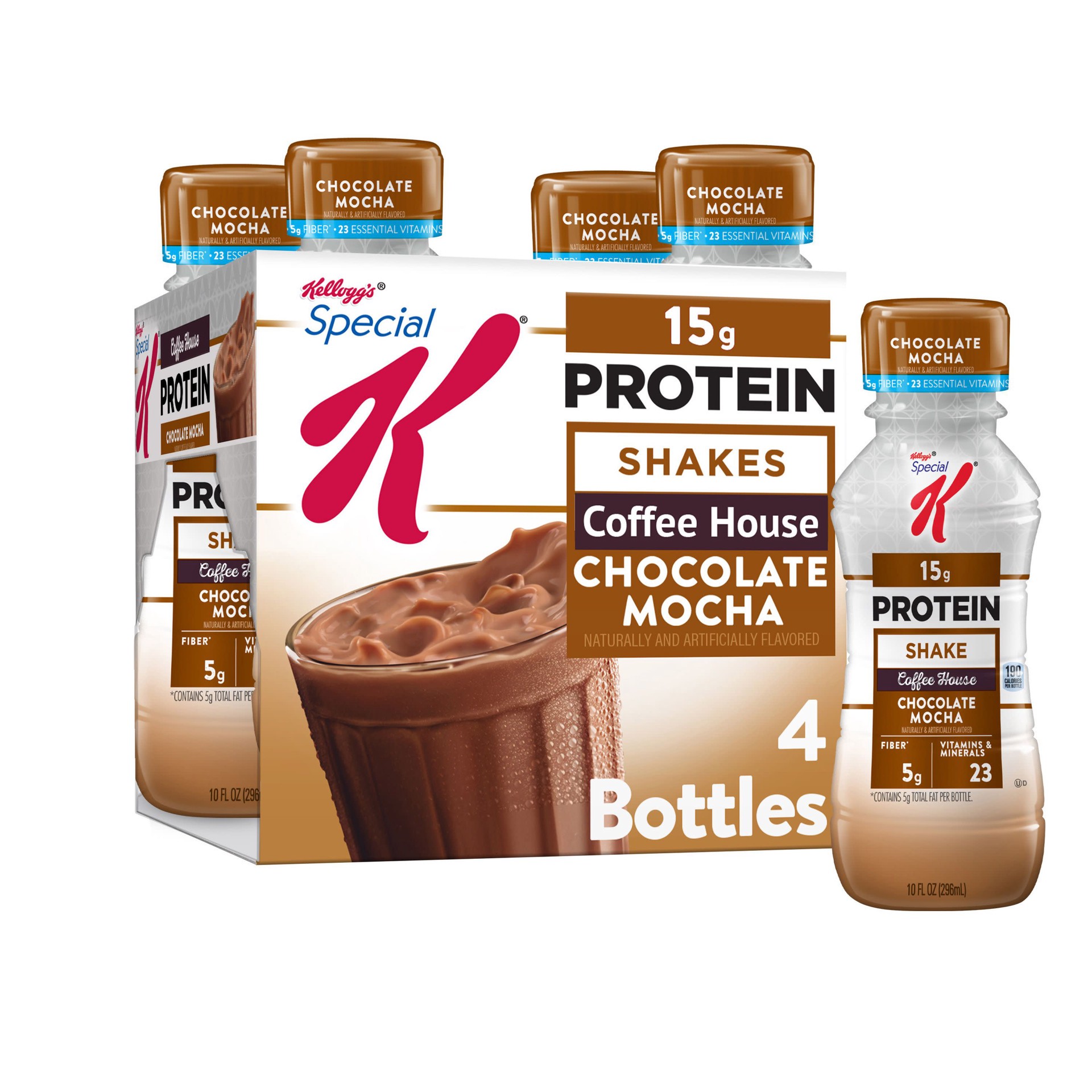 slide 1 of 5, Special K Kellogg's Special K Protein Shakes, Chocolate Mocha, 40 oz, 4 Count, 43.88 oz