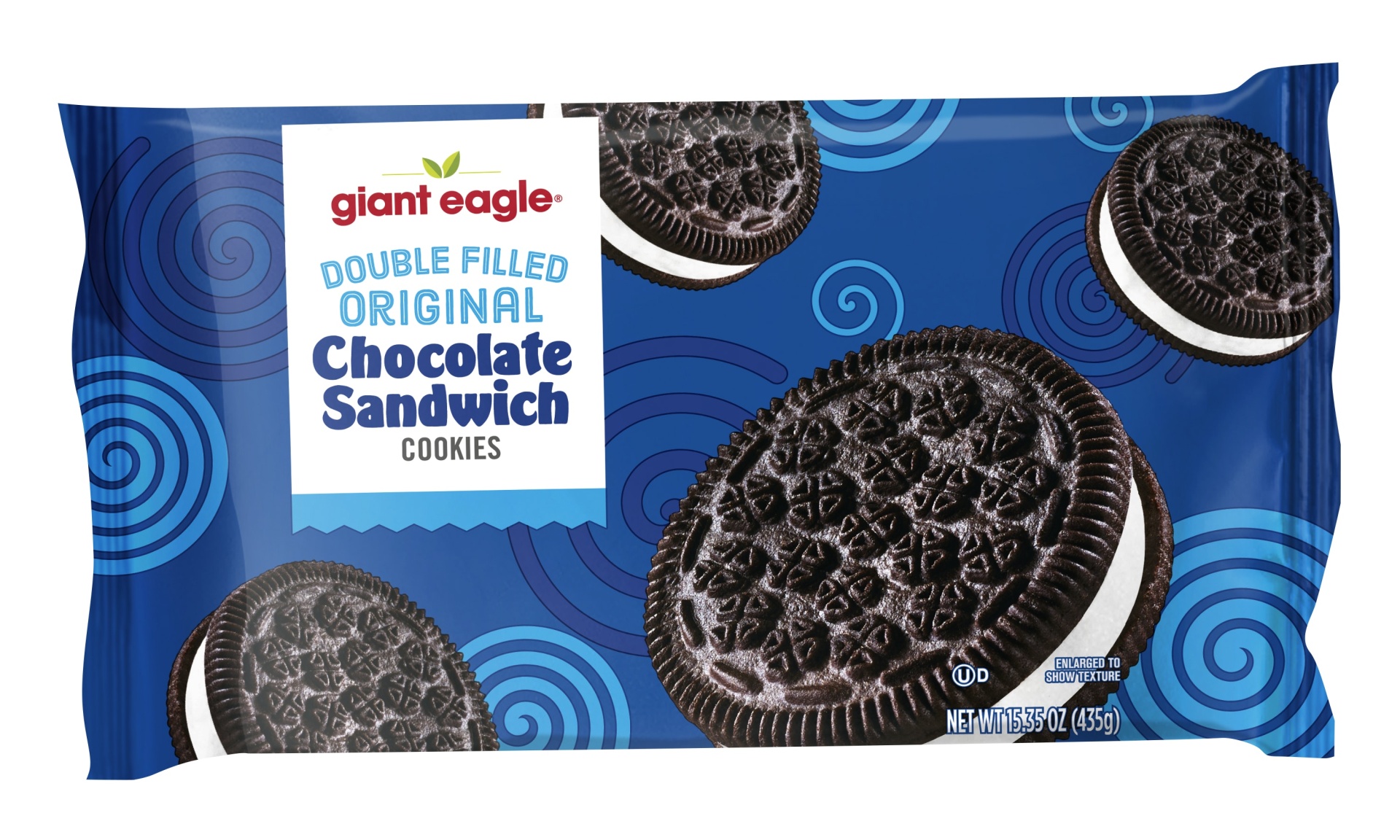 slide 1 of 1, Giant Eagle Chocolate Sandwich Cookies, Original, Double Filled, 15.35 oz