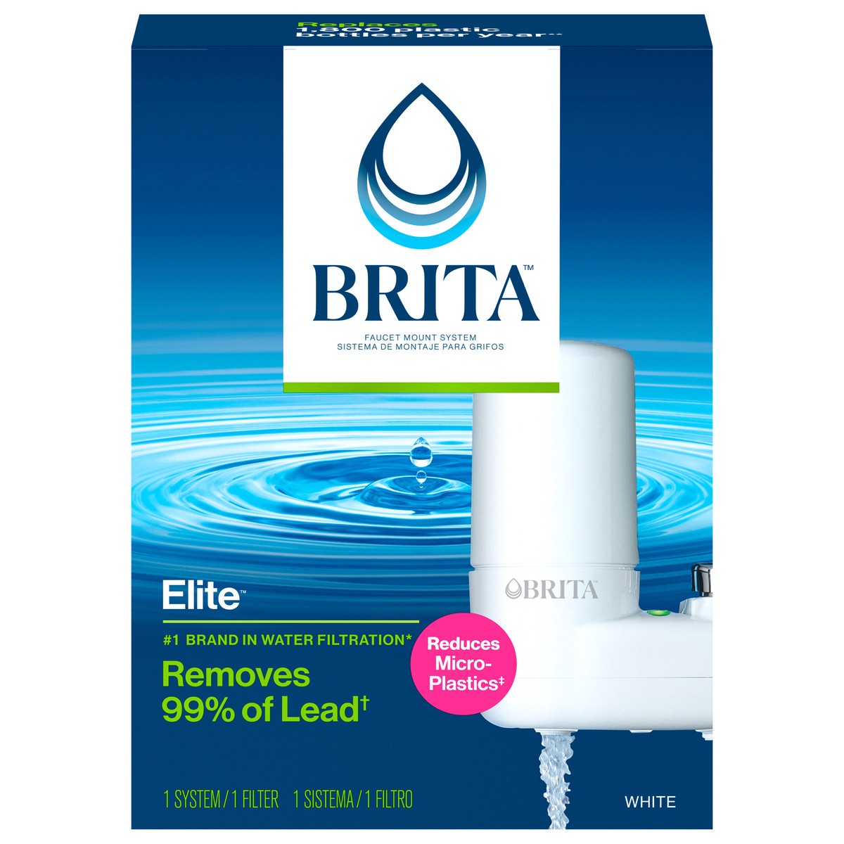 slide 1 of 5, Brita White Tap Water Faucet Filter System, 1 ct