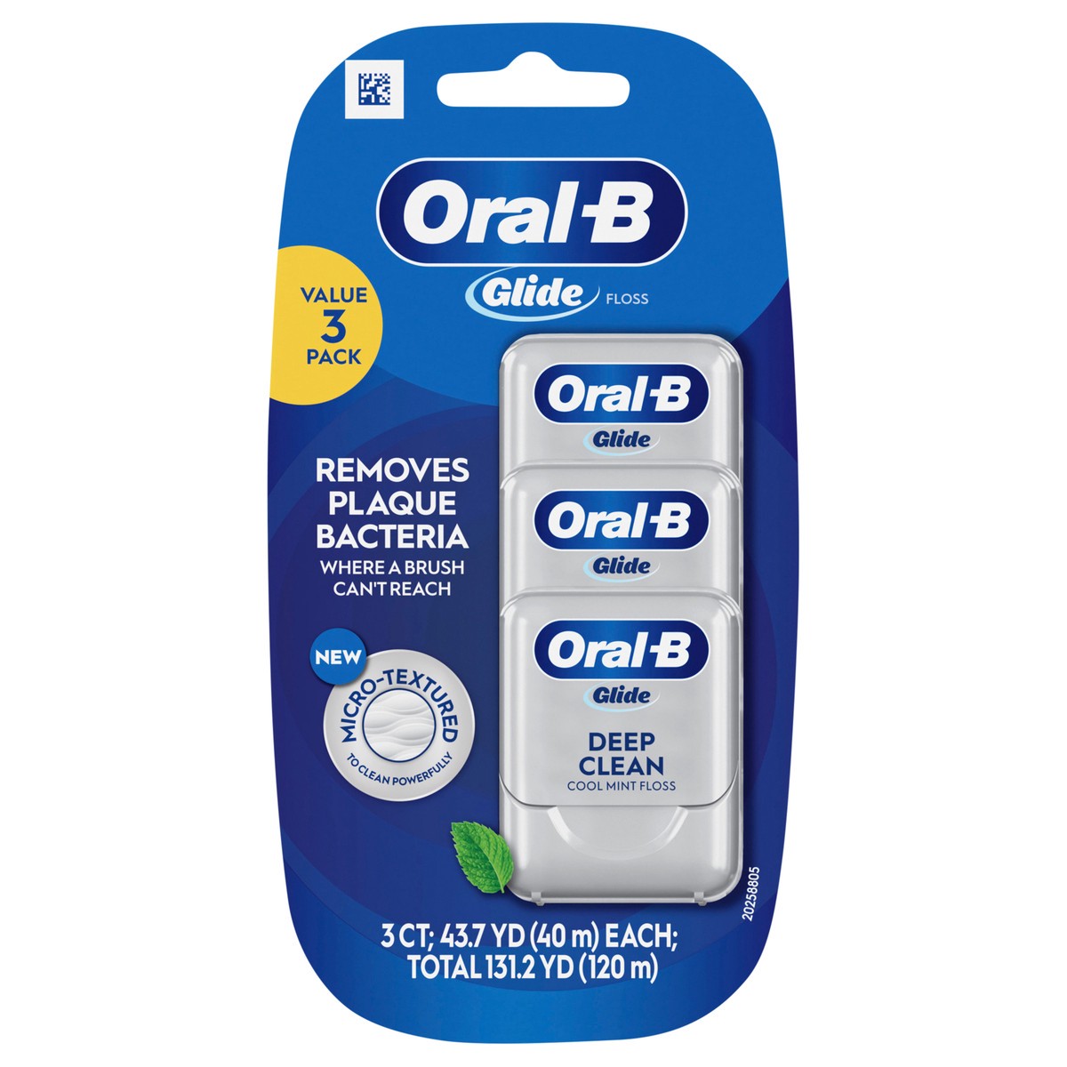 slide 1 of 2, Oral-B Glide Pro-Health Deep Clean Cool Mint Dental Floss, Value 3 Pack (40m Each), 3 ct