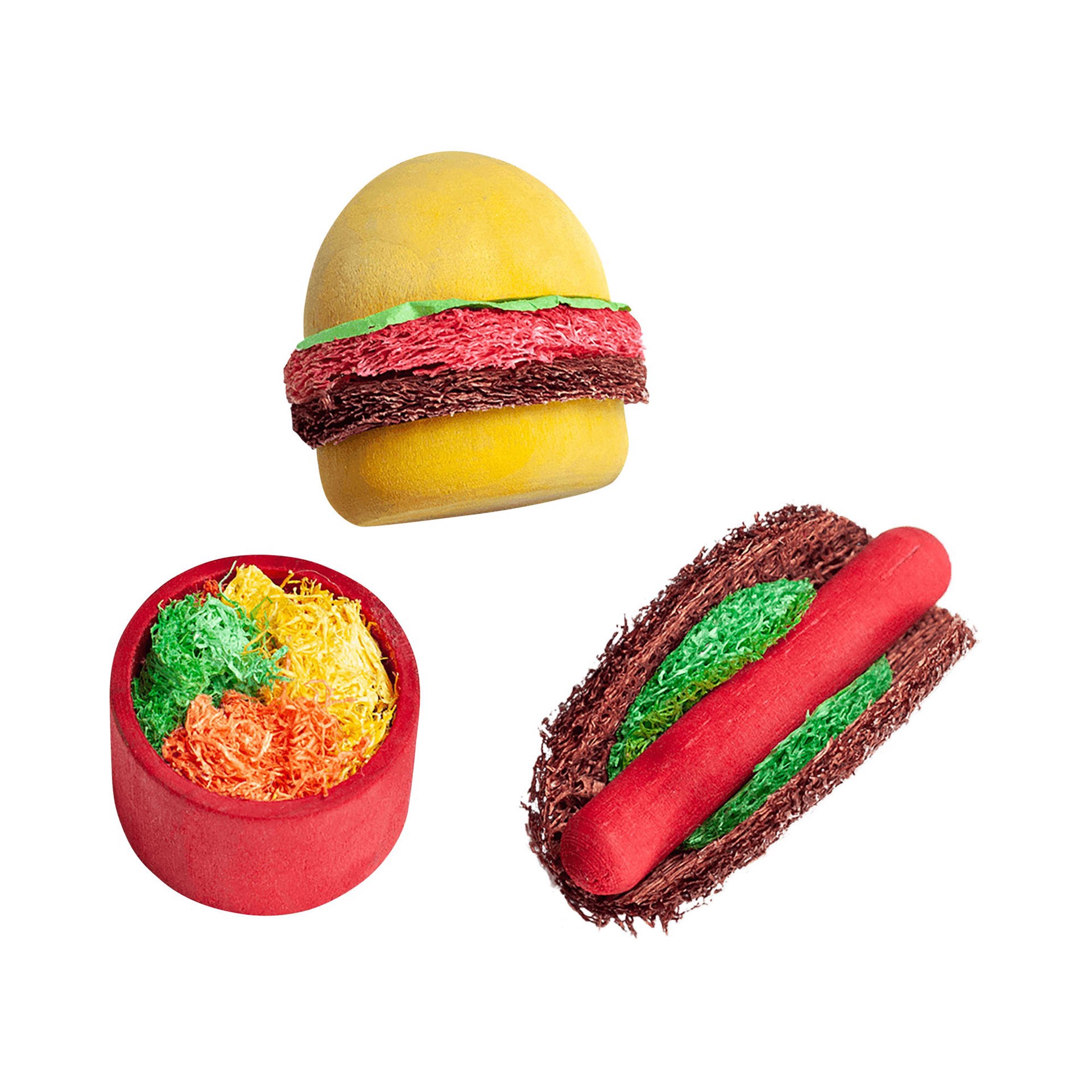 slide 1 of 1, A&E Cage Company Nibbles Summer Cookout Wood & Loofah Chews for Small Animals, 0.12 lb., 1 ct