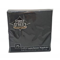 slide 1 of 1, First Street Artstyle 3 Ply Black Velvet Napkin, 75 ct