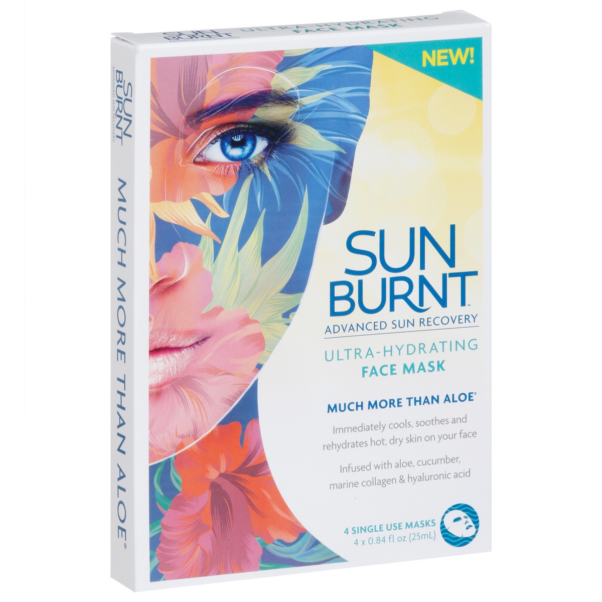 slide 2 of 10, SunBurnt Face Mask, Ultra-Hydrating, 4 ct