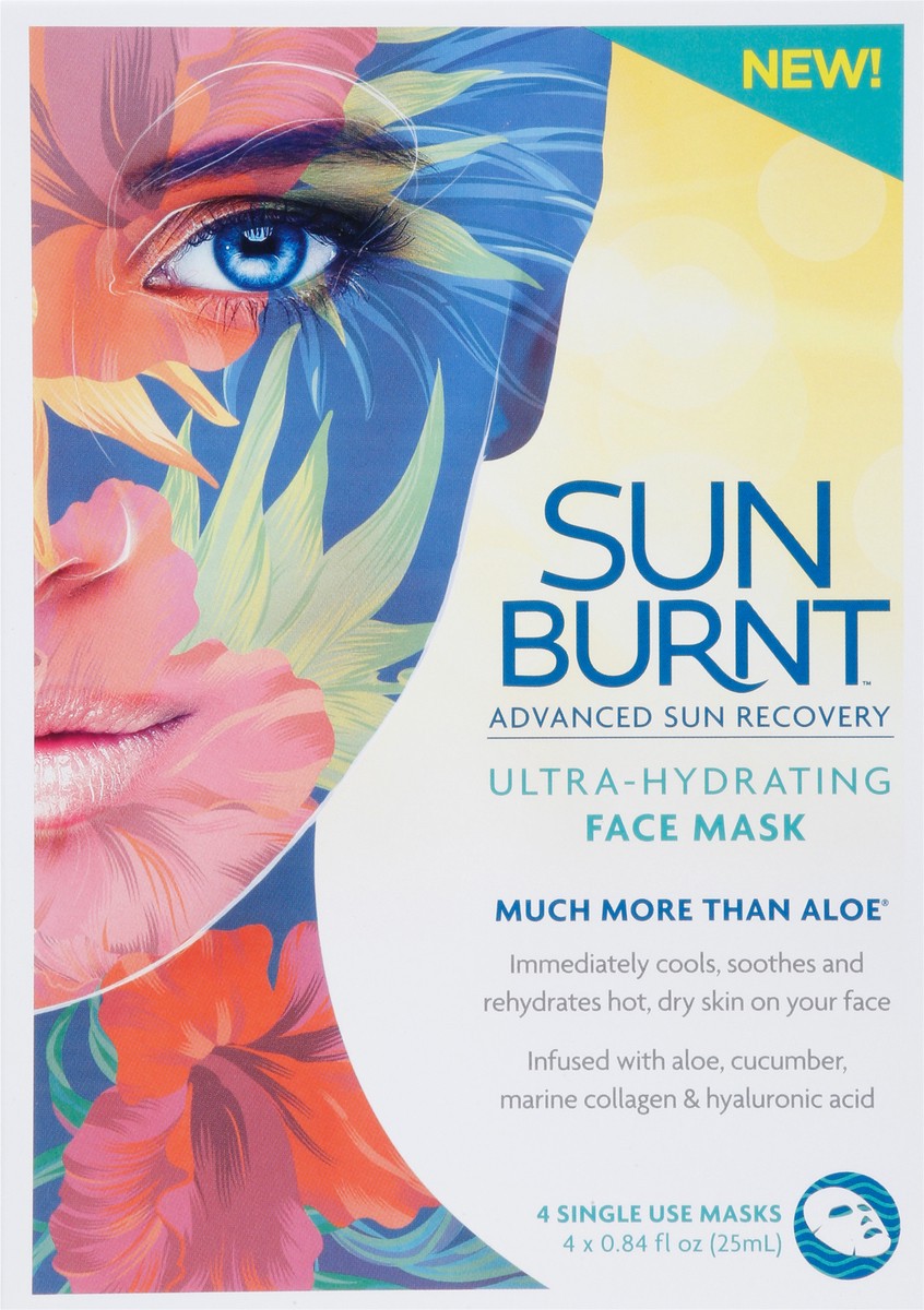 slide 8 of 10, SunBurnt Face Mask, Ultra-Hydrating, 4 ct