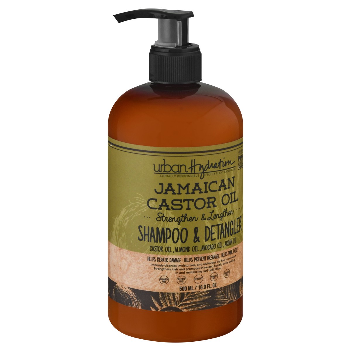 slide 2 of 12, Urban Hydration Jamaican Castor Oil Strengthen & Lengthen Shampoo & Detangler 500 ml, 500 ml