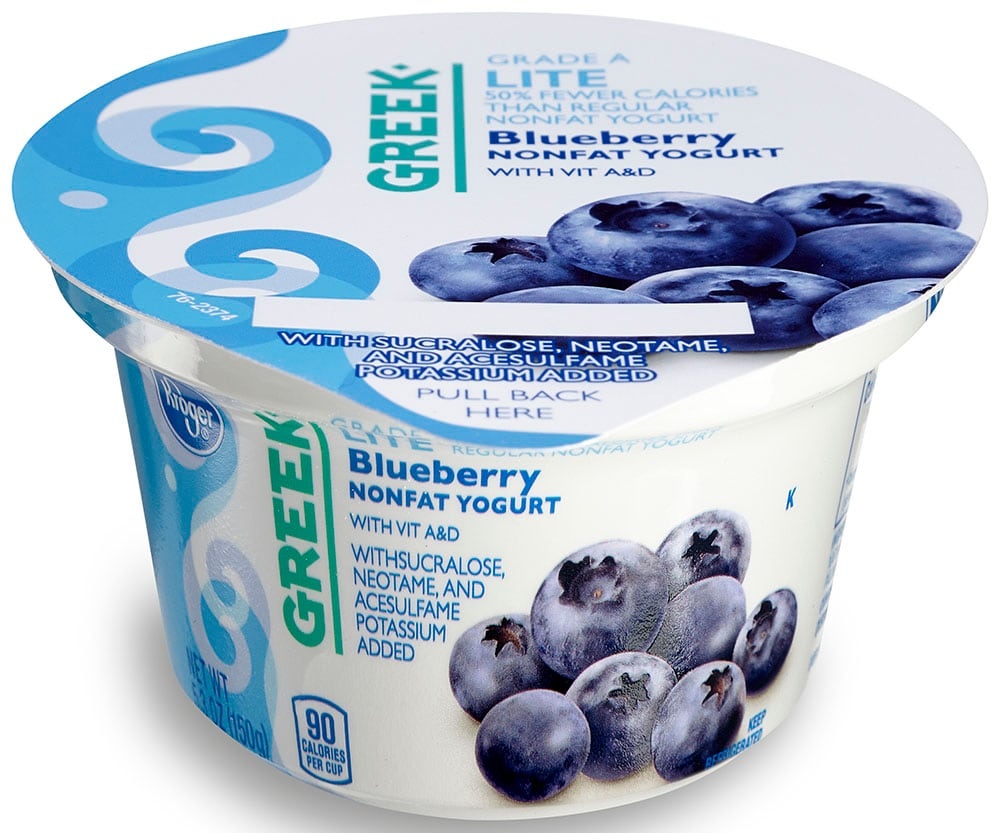 slide 1 of 1, Kroger Lite Blueberry Greek Yogurt, 5.3 oz