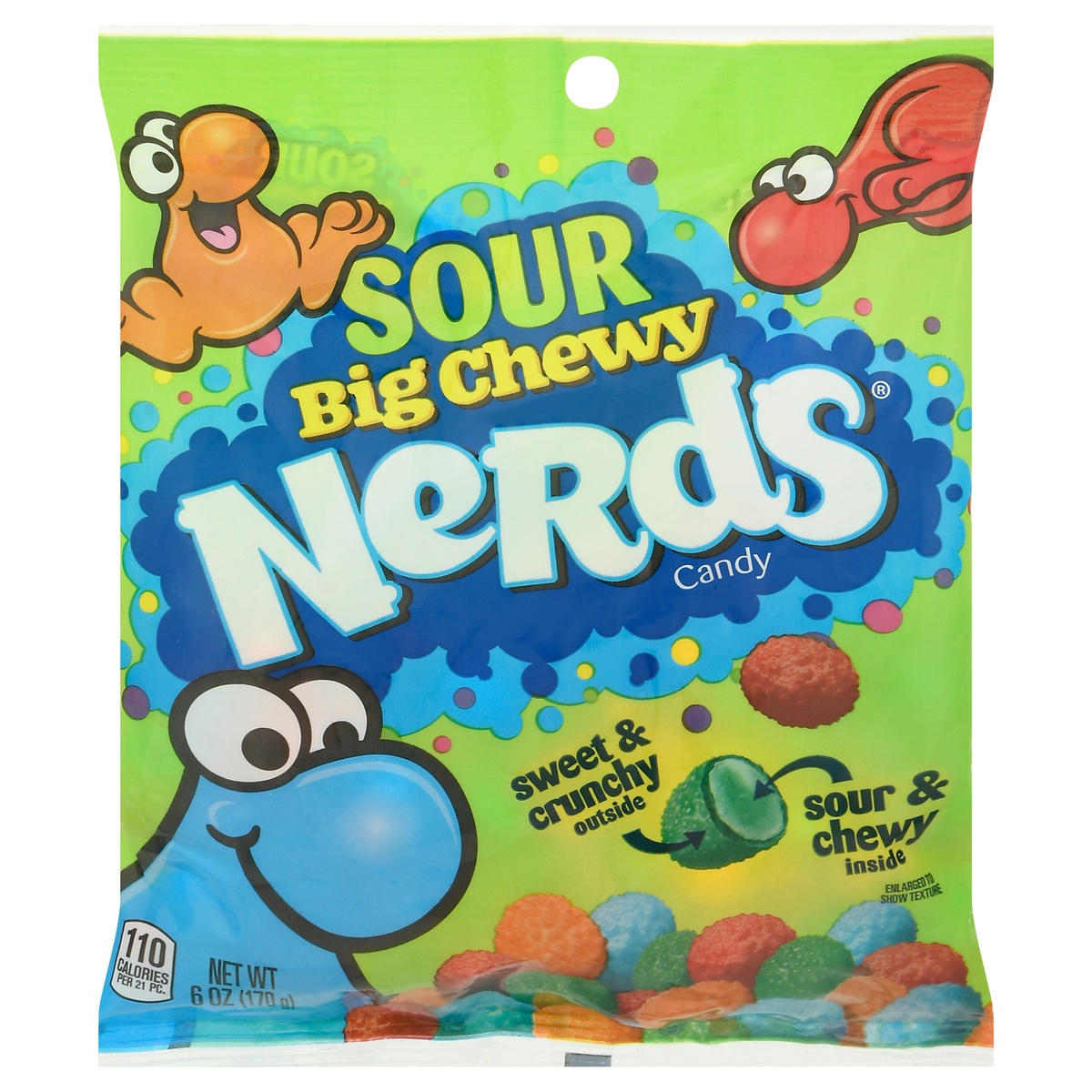 slide 1 of 1, Nerds Sour Big Chewy Peg Bag, 1 ct