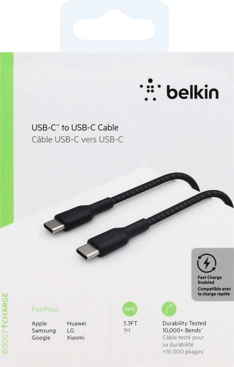 slide 3 of 9, Belkin BoostCharge 3.3 Feet USB-C to USB-C Cable 1 ea, 1 ct