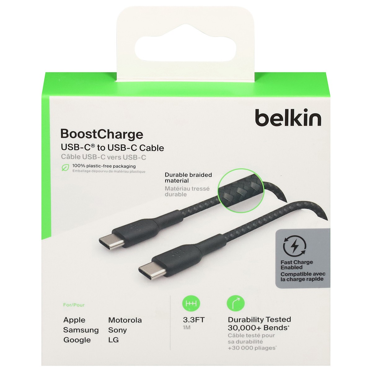 slide 1 of 9, Belkin BoostCharge 3.3 Feet USB-C to USB-C Cable 1 ea, 1 ct
