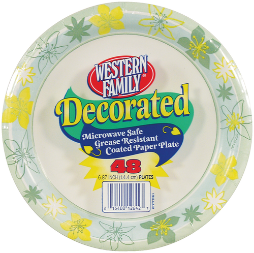 slide 1 of 1, Western Family Design Plates 687 In, 48 ct