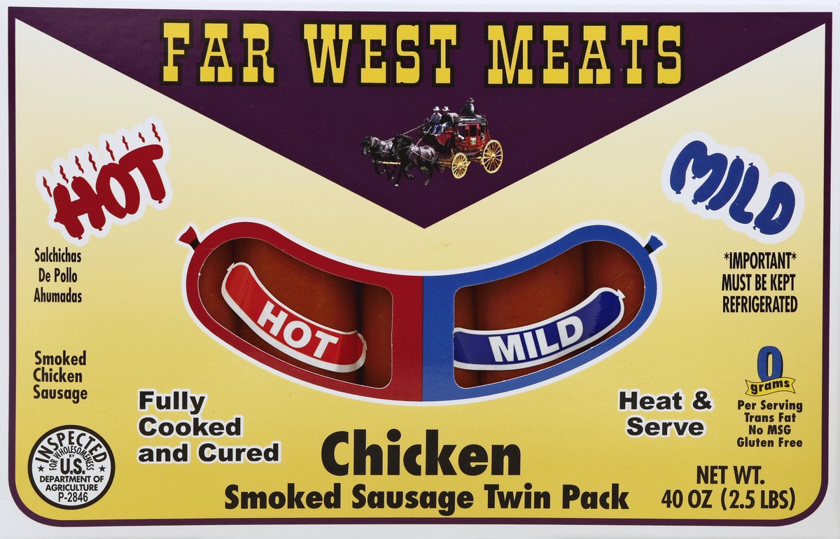 slide 1 of 4, Far West Meats Chicken Sausage 40 oz, 40 oz