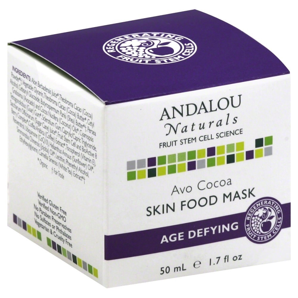 slide 1 of 5, Andalou Naturals Age-Defying Avo Cocoa Skin Food Mask, 1.7 oz