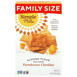 Simple Mills Farmhouse Cheddar Crackers - Family Size - 7 oz