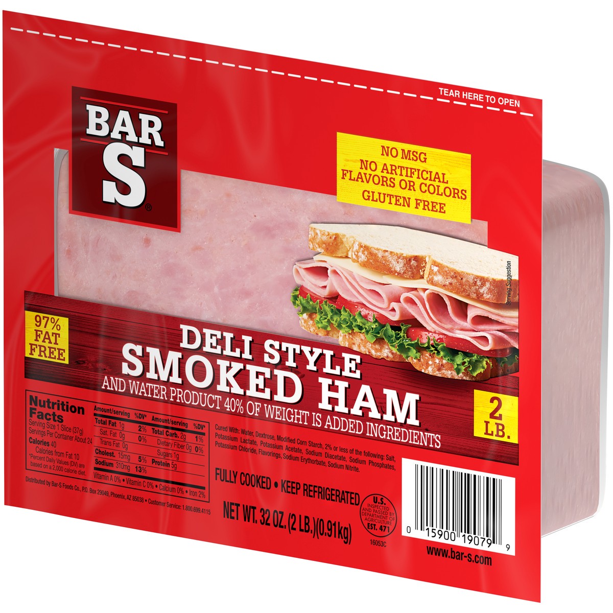 slide 3 of 14, Bar-S Deli Style Smoked Ham 32 oz. Pack, 32 oz