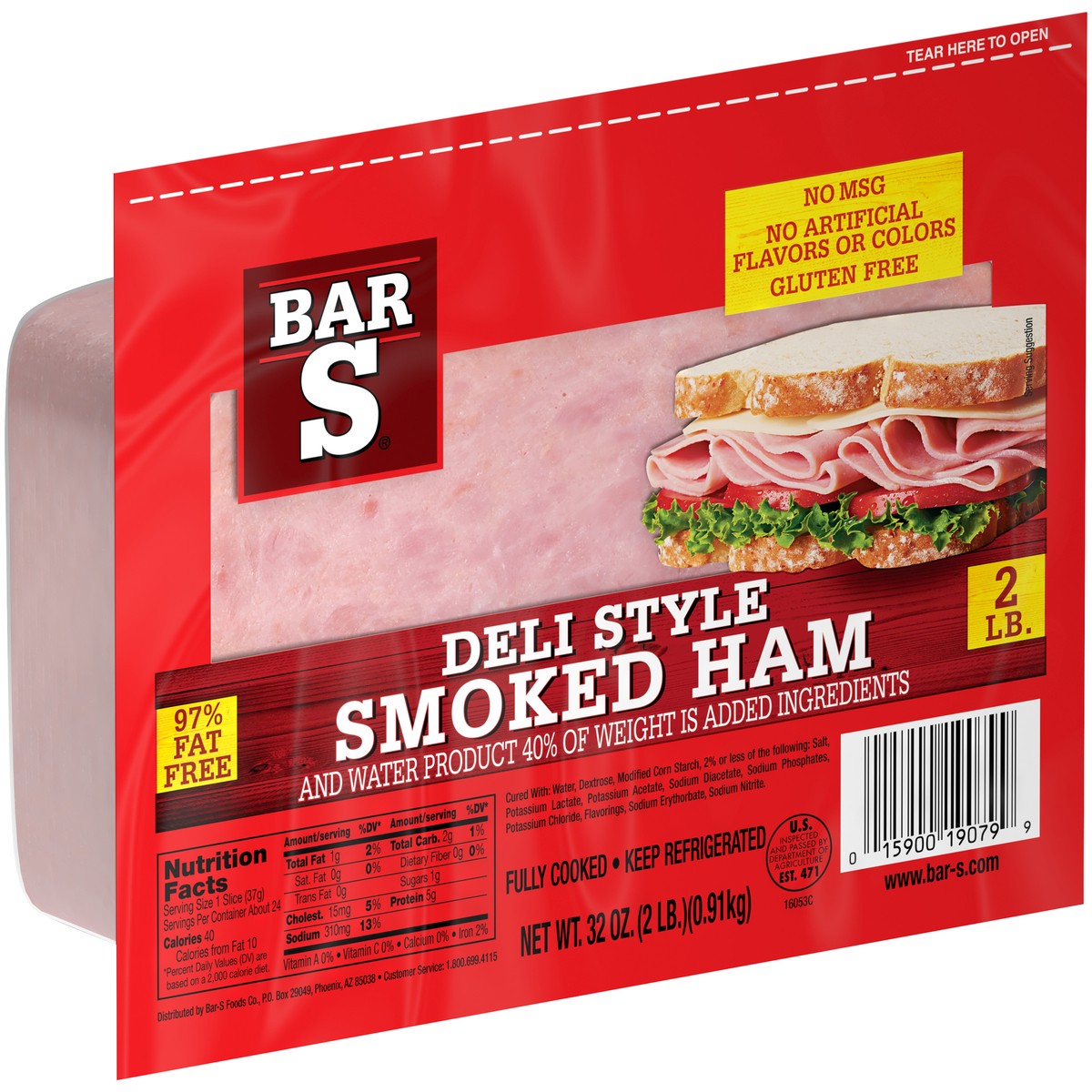 slide 14 of 14, Bar-S Deli Style Smoked Ham 32 oz. Pack, 32 oz