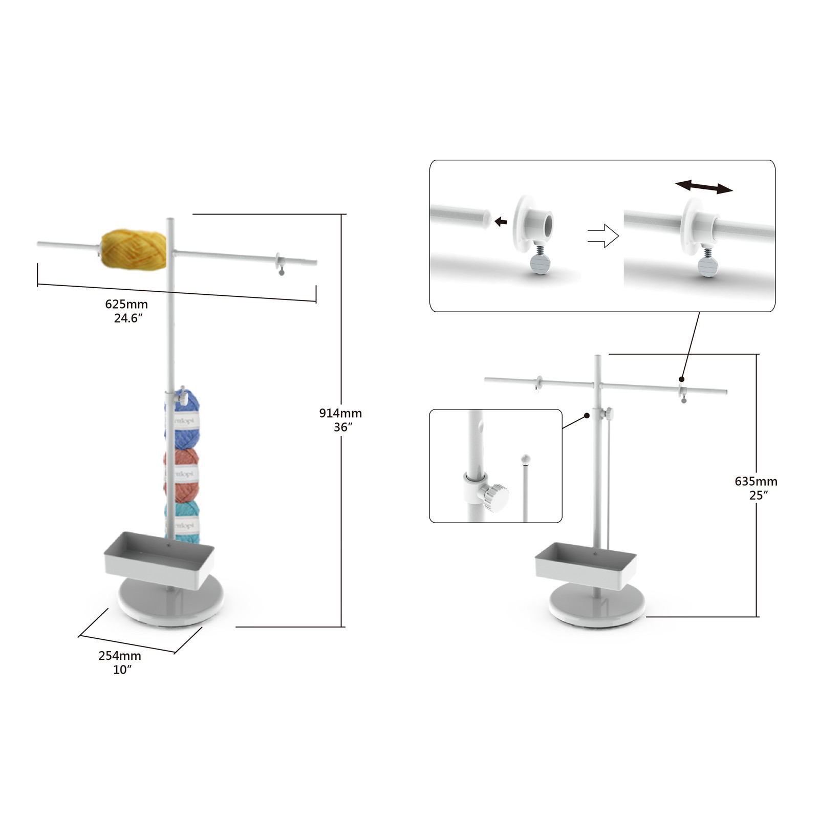 slide 2 of 4, Standing Yarn Roller By Loops & Threads, 6 in x 10 in x 25 in