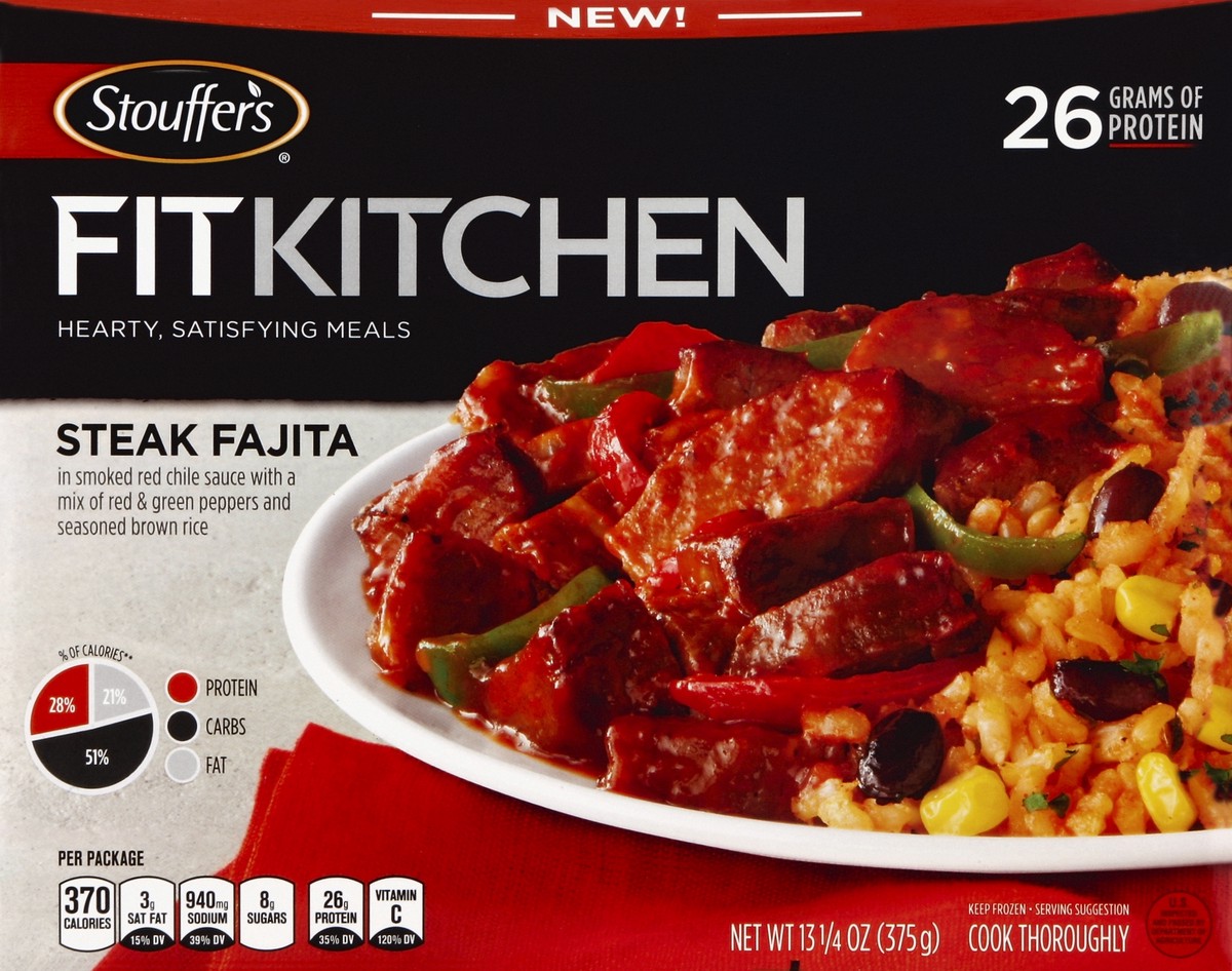 slide 4 of 4, Stouffer's Fit Kitchen - Steak Fajita Meal, 13.25 oz