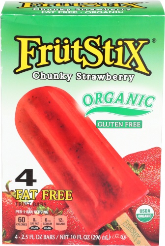 slide 1 of 1, FrutStix Organic Chunky Strawberry Fruit Bars, 4 ct