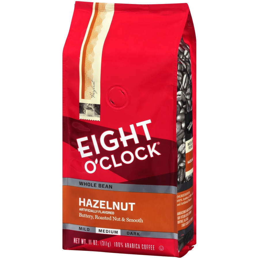 slide 3 of 7, Eight O'Clock Hazelnut Whole Bean Coffee, 11 oz