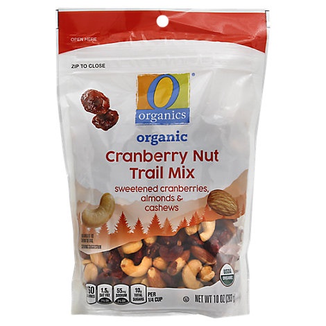 slide 1 of 1, O Organics Organic Trail Mix Cranberry Pouch, 10 oz