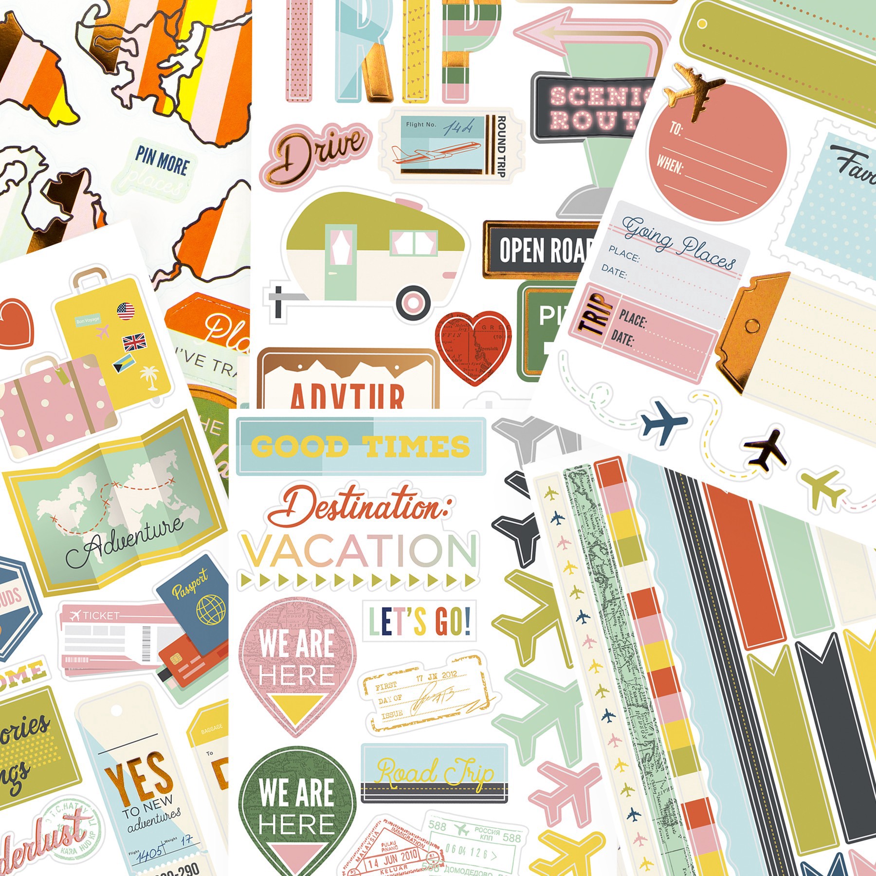slide 4 of 4, Travel Sticker Book By Recollections, 4 in x 7 in sheet size