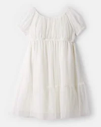 Oshkosh Girls Short-Sleeve Tulle Dress - White White 5