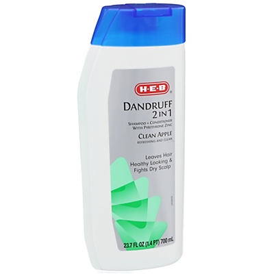 slide 1 of 1, H-E-B Dandruff Shampoo Fresh Apple 2in1, 23.7 oz