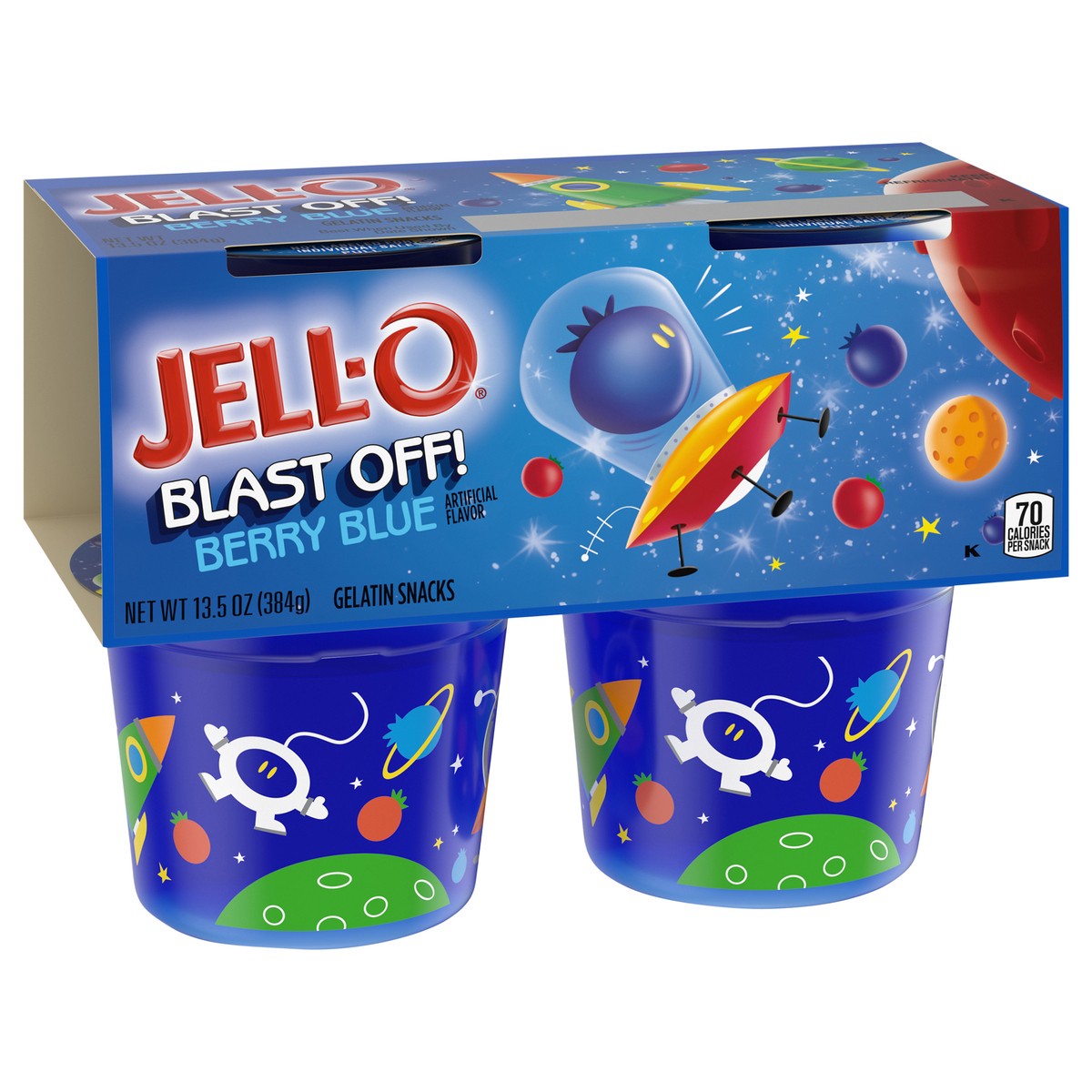 slide 2 of 9, Jell-O Minions Berry Blue Ready-to-Eat Jello Cups Gelatin Snack, 4 ct Cups, 13.5 oz