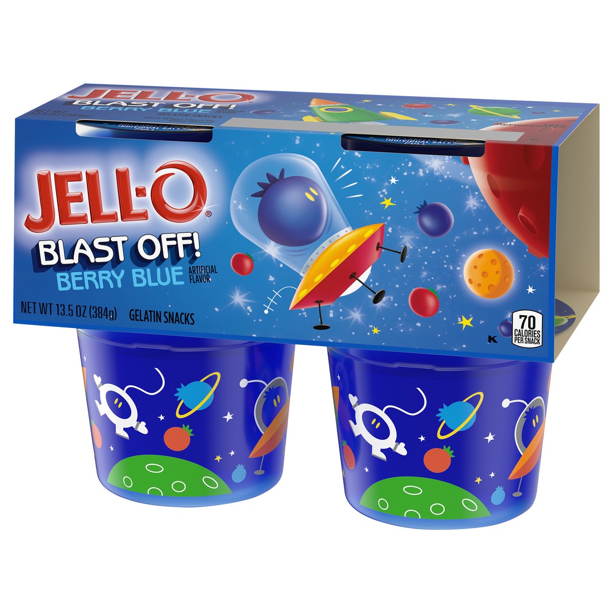 slide 3 of 9, Jell-O Minions Berry Blue Ready-to-Eat Jello Cups Gelatin Snack, 4 ct Cups, 13.5 oz