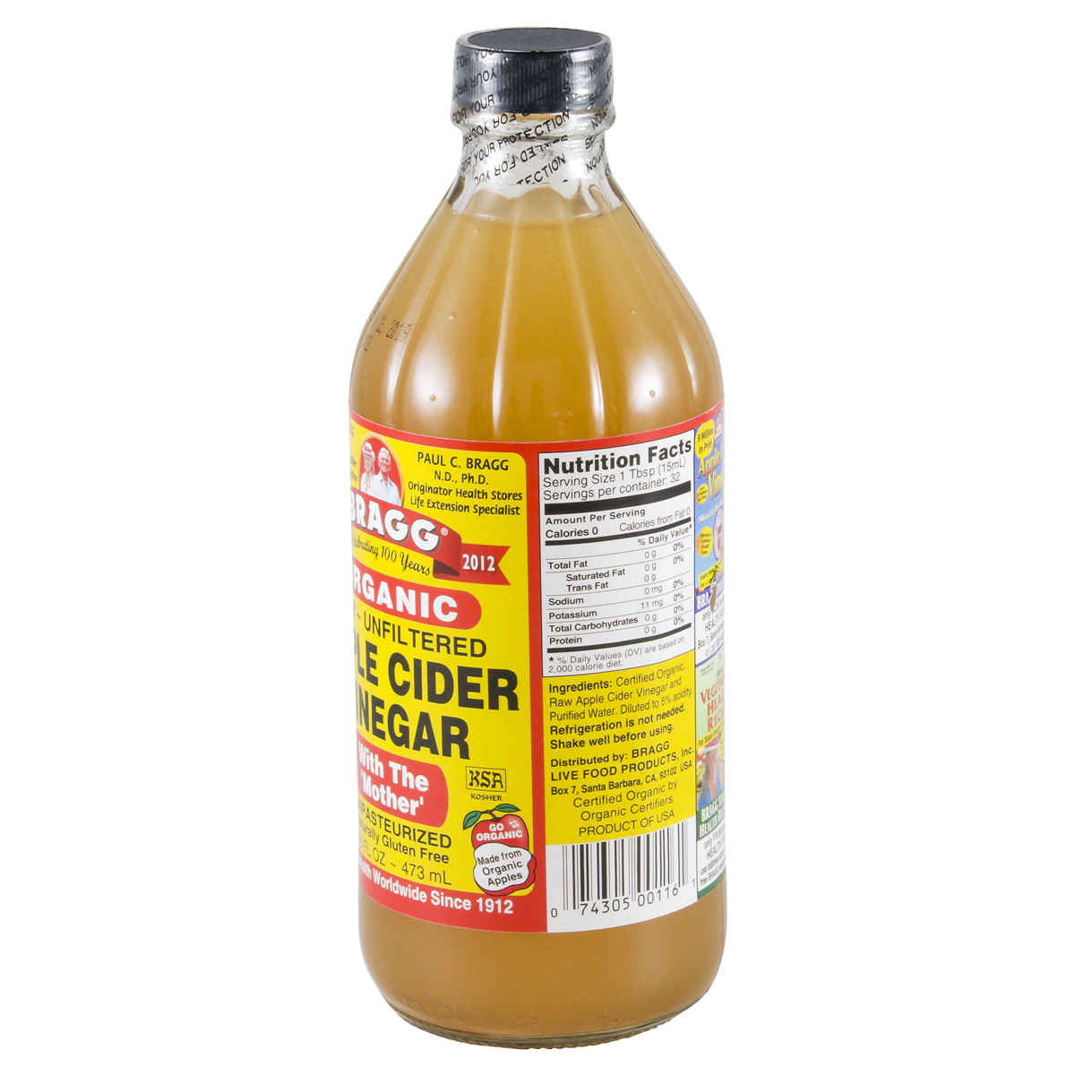 slide 3 of 4, Bragg Apple Cider Vinegar, 16 oz
