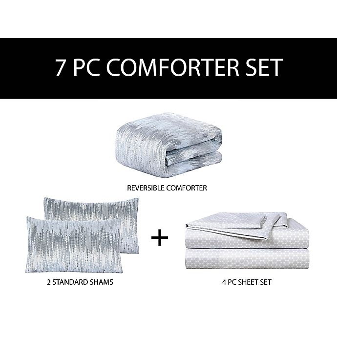 slide 2 of 5, Ellen Tracy Skye Queen Comforter Set - Blue, 7 ct