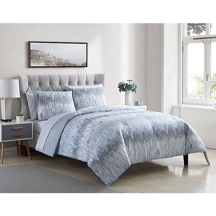 slide 3 of 5, Ellen Tracy Skye Queen Comforter Set - Blue, 7 ct