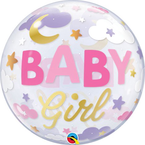 slide 1 of 1, Baby Girl Balloon Bubble - Each, 1 ct
