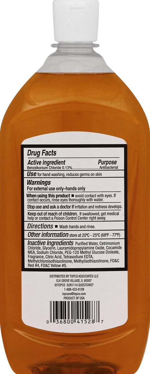 slide 3 of 6, TopCare Antibacterial Hand Soap Refill, Amber, 40 oz