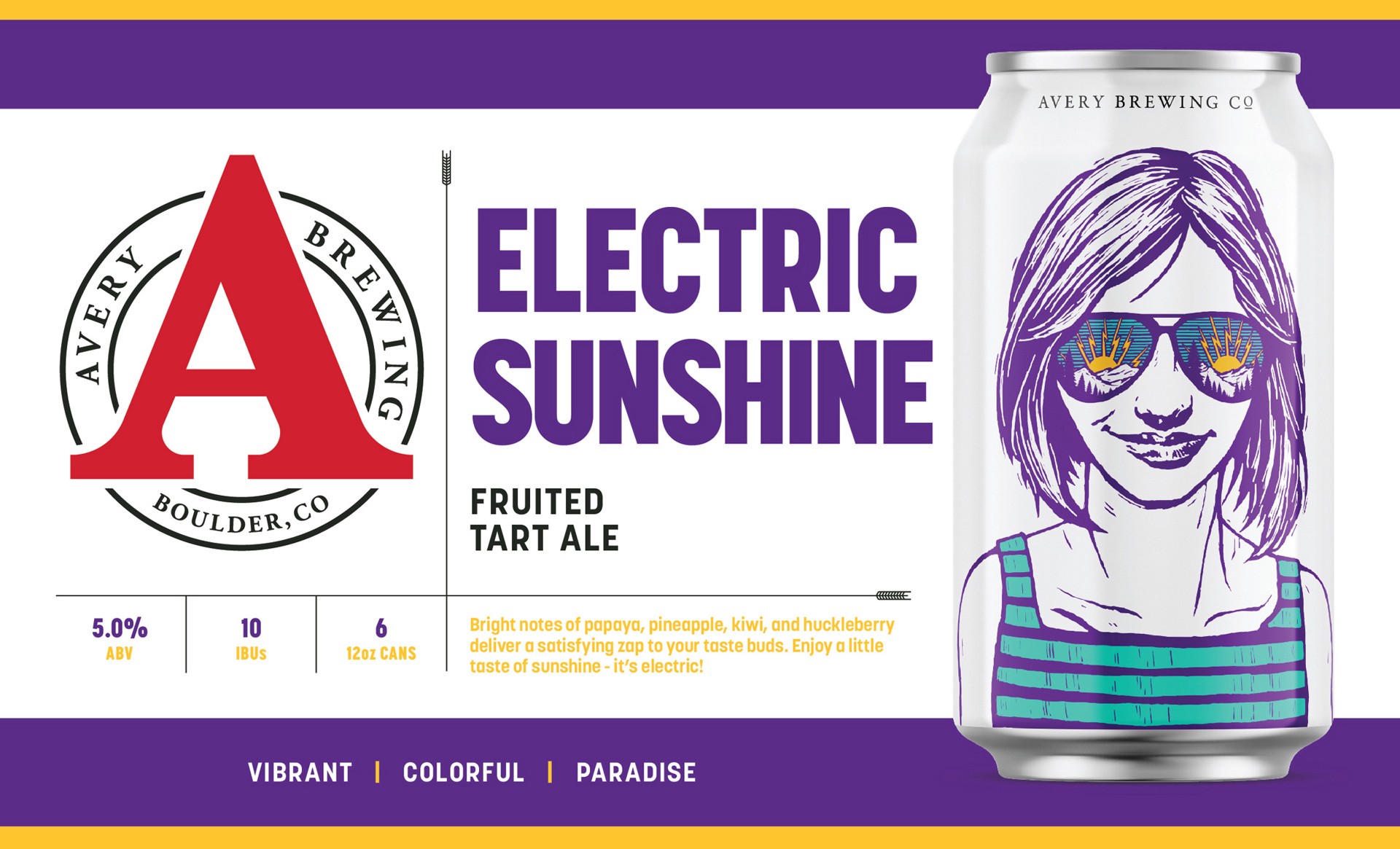 slide 1 of 10, Avery Brewing Electric Sunshine- 6 ct, 6 ct