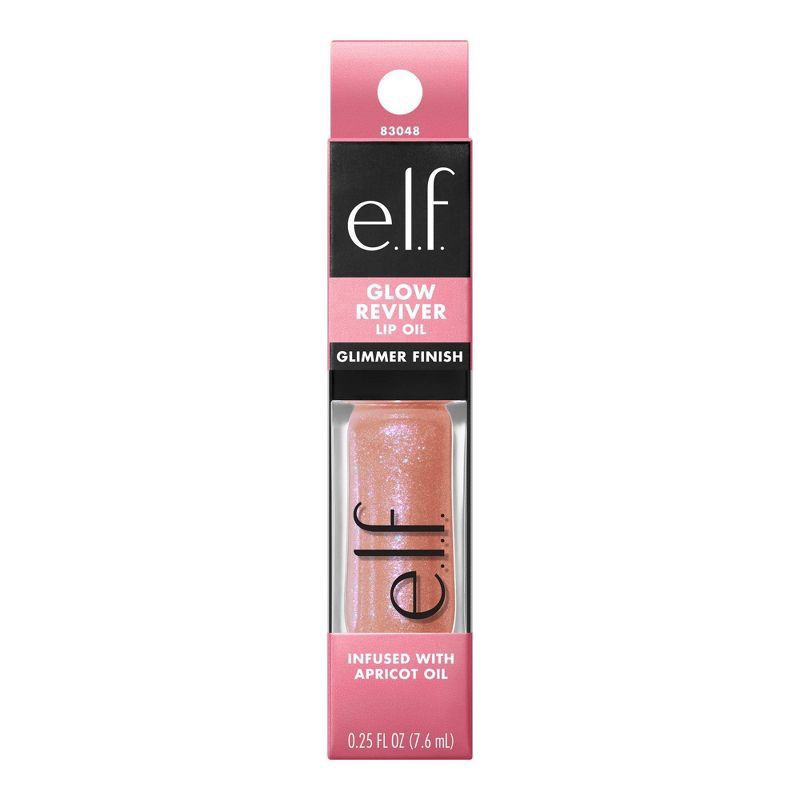 slide 4 of 12, E.L.F. Glow Reviver Lip Oil, Coral Fixation, 0.25 oz