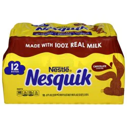 Nesquik Lowfat Chocolate Milk 12 - 8 fl oz Bottles
