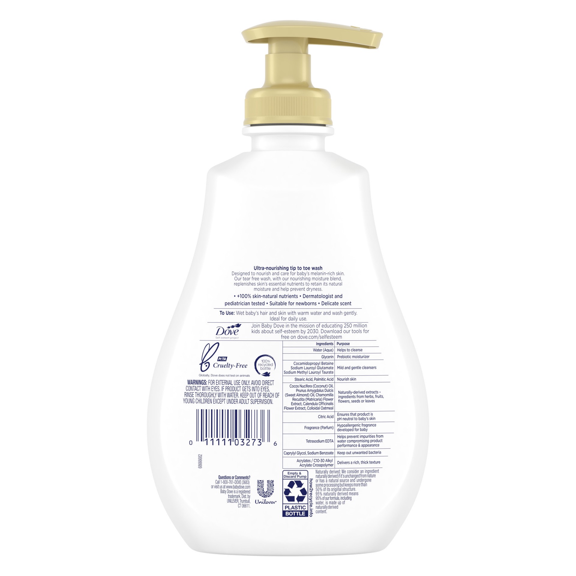 slide 3 of 4, Baby Dove Sensitive Baby Wash Melanin-rich Skin Nourishment, 13 oz, 13 fl oz